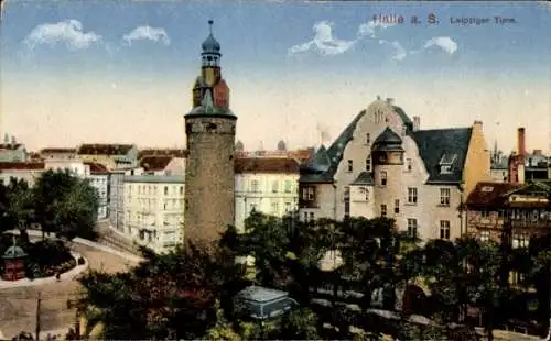 Ak Halle an der Saale, Leipziger Turm