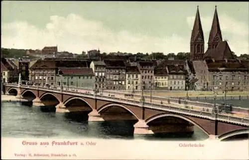 Ak Frankfurt an der Oder, Oderbrücke