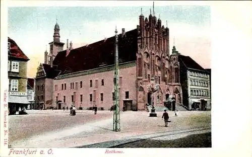 Ak Frankfurt an der Oder, Rathaus, Straßenansicht