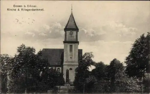 Ak Gosen Neu Zittau Brandenburg, Kirche, Kriegerdenkmal