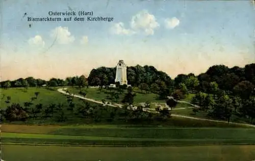 Ak Osterwieck am Harz, Kirchberge, Bismarckturm