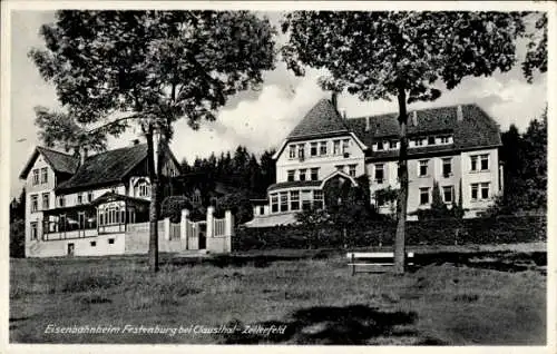 Ak Festenburg Altenau Schulenberg Clausthal Zellerfeld im Oberharz, Eisenbahnheim, Außenansicht