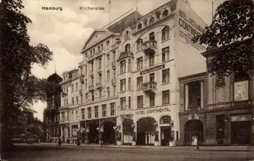 Ak Hamburg St. Georg, Kirchenallee, Hotel Continental, Hotel Reichshof, Restaurant