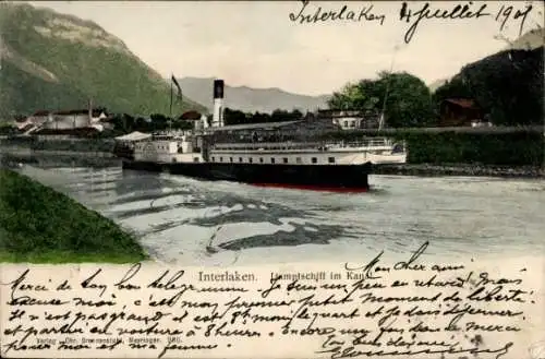 Ak Interlaken, Salondampfer Elbenberg im Kanal