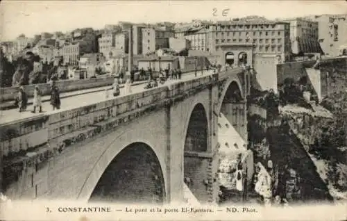 Ak Constantine, Algerien, Brücke, Porte El-Kantara