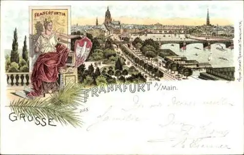 Litho Frankfurt am Main, Gesamtansicht, Francofurtia