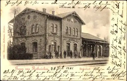 Ak Żórawina Rothsürben Schlesien, Bahnhof, Gleisseite