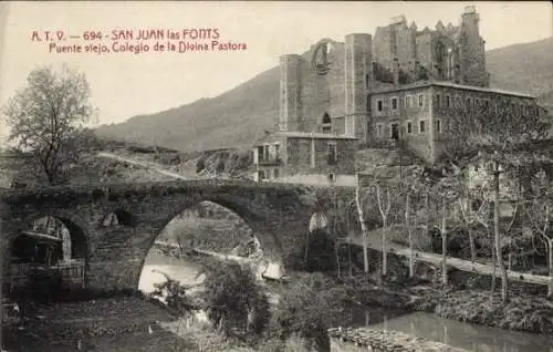 Ak Gerona Gerona Katalonien, Pont de Sant Joan les Fonts