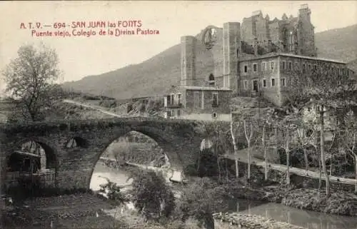 Ak Gerona Gerona Katalonien, Pont de Sant Joan les Fonts