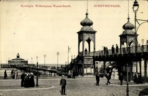Ak Scheveningen Den Haag Südholland, Königin Wilhelmina Wandelhoofd