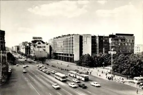 Ak Moskau Russland, Gorky Straße, Puschkin Platz