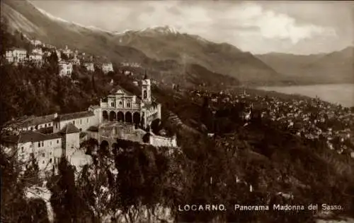 Ak Locarno Kt Tessin, Panorama, Madonna del Sasso