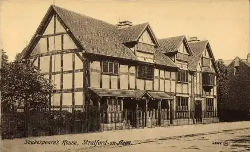 Ak Stratford-upon-Avon Warwickshire England, Shakespeares Haus