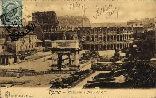 Ak Roma Rom Lazio, Colosseo e Arco di Tito