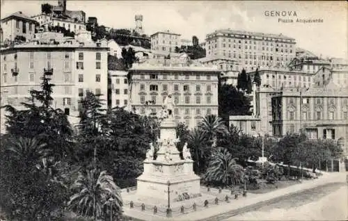 Ak Genova Genua Liguria, Piazza Acquaverde