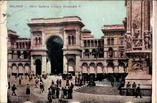 Ak Milano Mailand Lombardia, Atrio Galleria Vittorio Emanuele II.