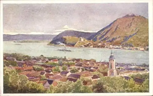 Künstler Ak Schmidt, R., Nagymaros Ungarn, Panorama