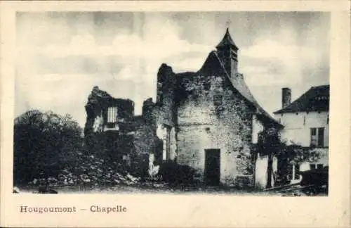 Ak Braine l'Alleud Wallonisch-Brabant, Hougoumont, Kapelle, Ruine