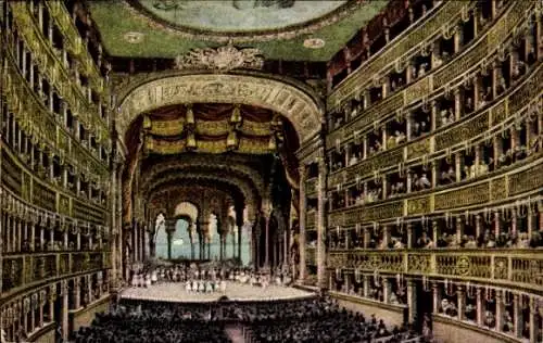 Ak Napoli Neapel Campania, Blick ins Theater