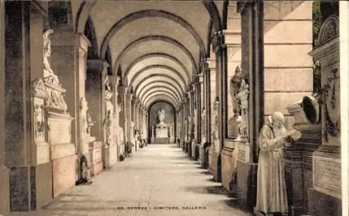 Ak Genova Genua Liguria, Cimitero, Galleria