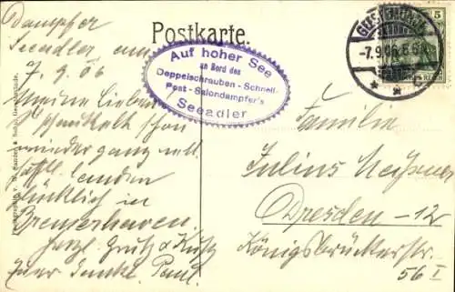 Ak Doppelschrauben-Schnellpostdampfer Seeadler
