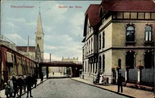 Ak Neumünster in Holstein, Hinter der Bahn