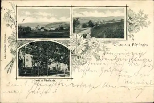 Ak Schönfeld Pfaffroda Olbernhau im Erzgebirge, Gesamtansicht, Gasthof Pfaffroda