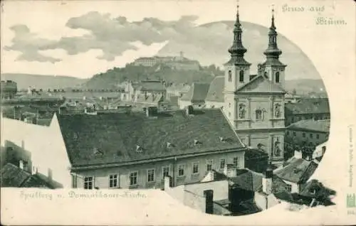 Ak Brno Brünn Südmähren, Špilberk, Spielberg, Dominikaner-Kirche