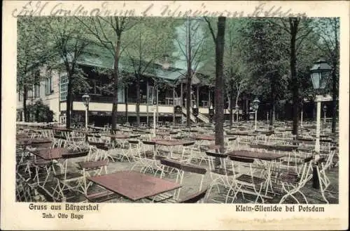 Ak Klein Glienicke Neubabelsberg Potsdam in Brandenburg, Gartenwirtschaft Bürgershof