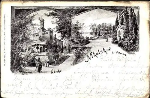 Künstler Litho Thomanzeck, Berlin Zehlendorf Wannsee, Nikolskoe, Kirche