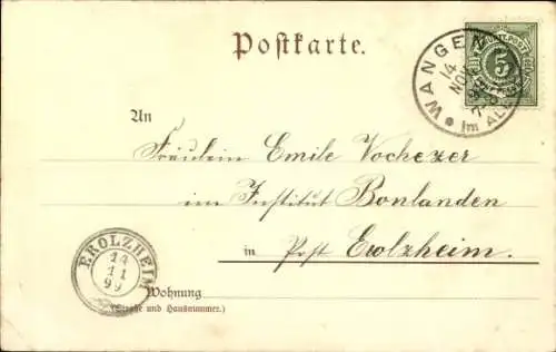 Ak Wangen im Allgäu, Kirchturm, Häuser