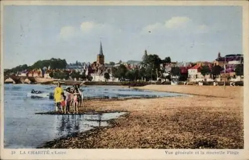 Ak La Charité sur Loire Nièvre, Allgemeine Aussicht, Der neue Strand