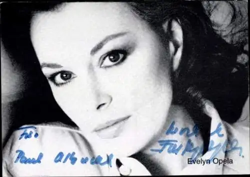 Ak Schauspielerin Evelyn Opela, Portrait, Autogramm