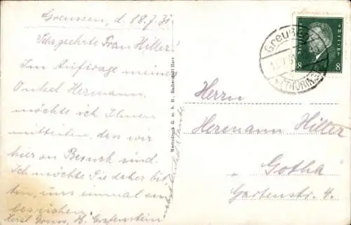 Ak Greußen in Thüringen, Straßenpartie, Drogerie Carl Winke...