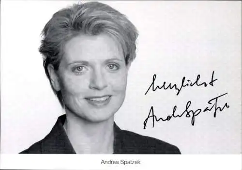 Ak Schauspielerin Andrea Spatzek, Portrait, Autogramm, ARD, Serie Lindenstraße, als Gabi Zenker