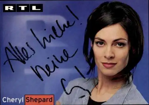 Ak Schauspielerin Cheryl Shepard, Portrait, Autogramm, RTL