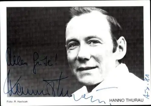 Ak Schauspieler Hanno Thurau, Portrait, Autogramm