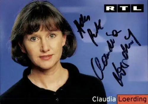 Ak Schauspielerin Claudia Loerding, Portrait, Autogramm, RTL