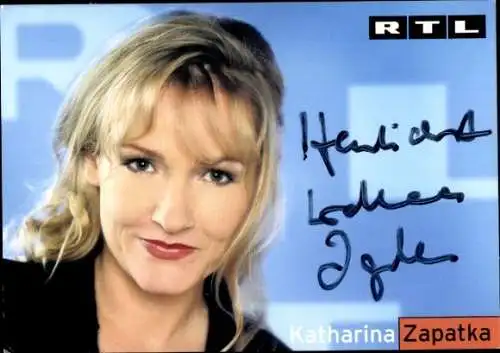 Ak Schauspielerin Katharina Zapatka, Portrait, Autogramm, RTL