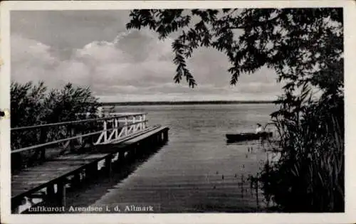 Ak Arendsee in der Altmark, Seepartie, Steg