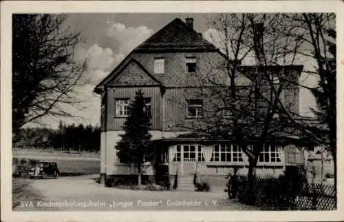 Ak Grünheide Auerbach im Vogtland Sachsen, SVA Kindererholungsheim Junger Pionier