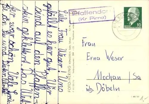 Ak Königstein an der Elbe Sächsische Schweiz, Totalansicht