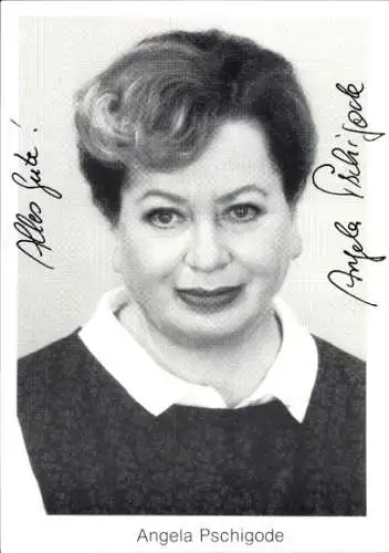 Ak Schauspielerin Angela Pschigode, Portrait, Autogramm