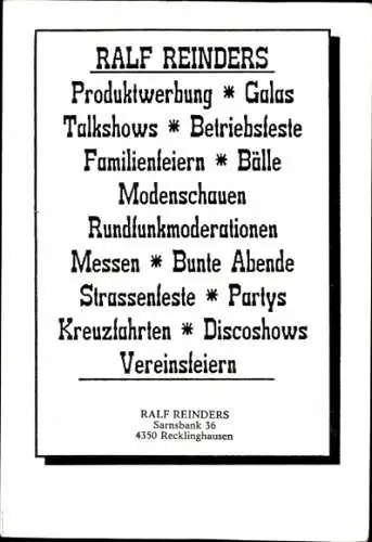 Ak Schauspieler Ralf Reinders, Portrait, Autogramm