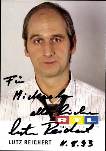 Ak Schauspieler Lutz Reichert, Portrait, Autogramm, RTL