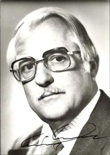 Ak Schauspieler Wolfgang Borchert,  Brille, Portrait, Autogramm