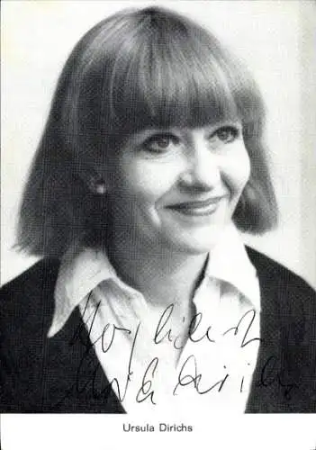 Ak Schauspielerin Ursula Dirichs, Porträt, Autogramm