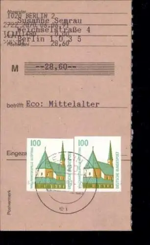 Michel Nr. 1532 (2) auf Postanweisungs-Empfängerabschnitt