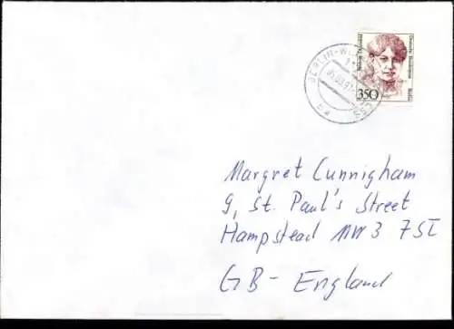 Michel Nr. 828 auf Brief von Berlin nach Großbritannien