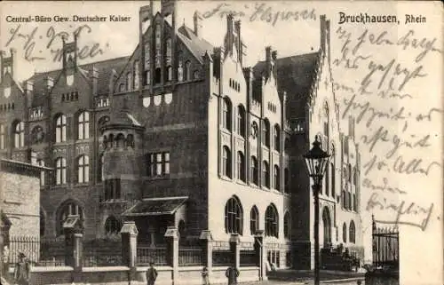 Ak Bruckhausen Duisburg, Central-Büro Gew. Deutscher Kaiser